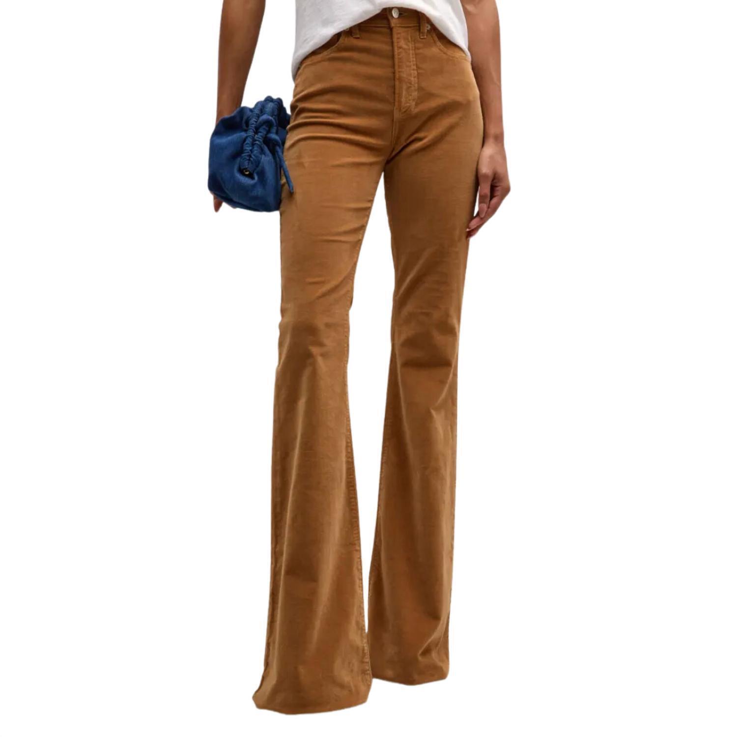 New Veronica Beard Sheridan Bell Bottom Jean In Camel